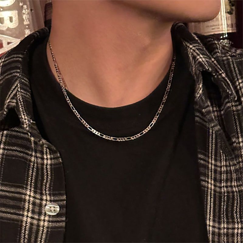 Classic Plain Titanium Steel Necklace Unisex Pendant Necklace_voghion.com