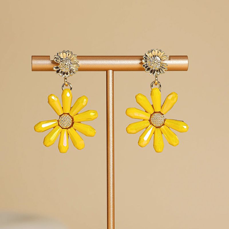 Ohrclips Mit Gänseblümchen Design Für Runde Und Eckige Gesichter_voghion.com