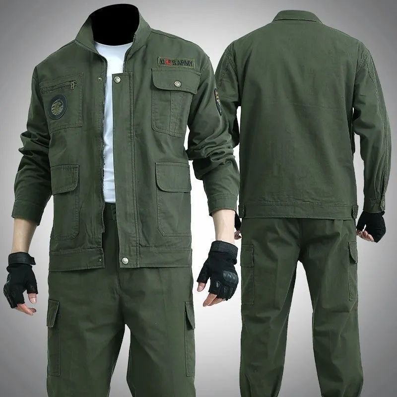 纯棉电焊工防烫工作服套装男春秋建筑劳保服耐磨工地装套装/单件