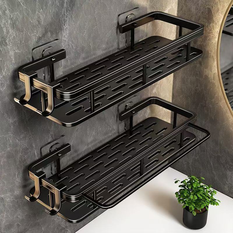卫生间置物架浴室壁挂式免打孔厕所洗澡洗手间洗漱台墙上收纳架子