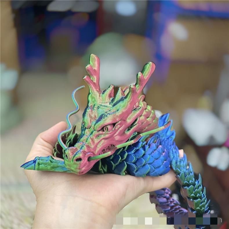 8090厘米超大3D打印关节龙中国神龙模型仿真摆件鱼缸造景玩具批发 图片 3