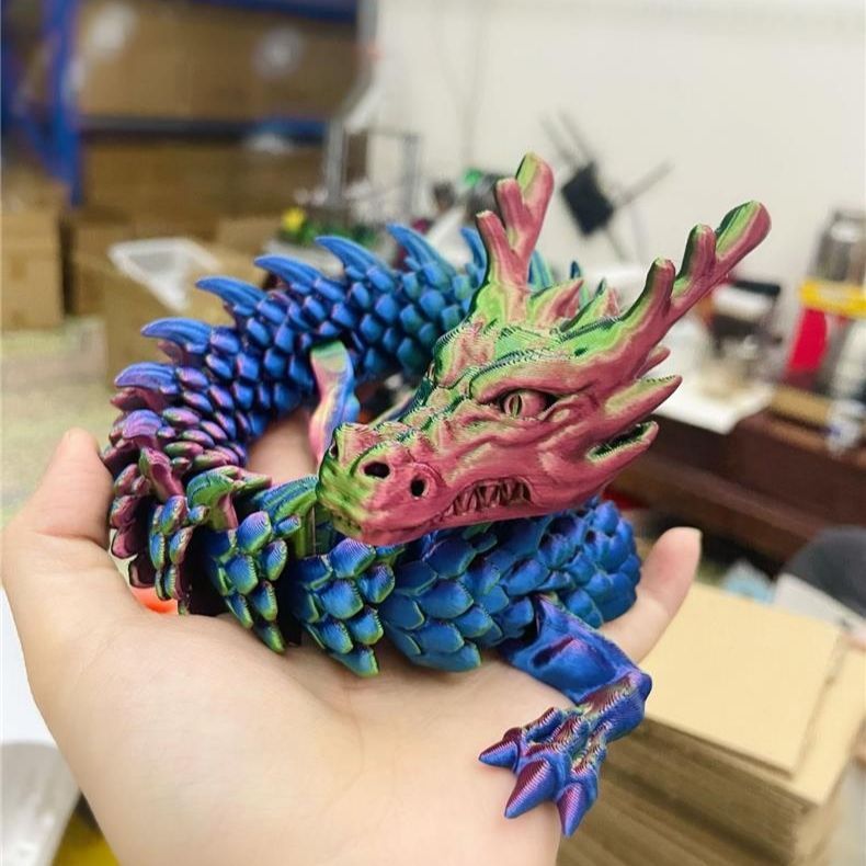 8090厘米超大3D打印关节龙中国神龙模型仿真摆件鱼缸造景玩具批发 图片 4