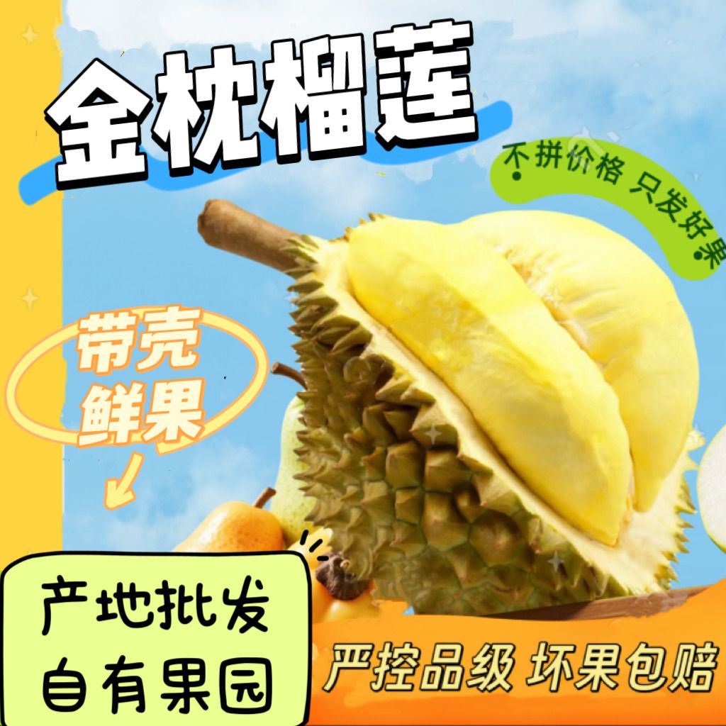 泰国进口金枕榴莲整个带壳水果榴莲批发特价应季水果榴莲新鲜整个
