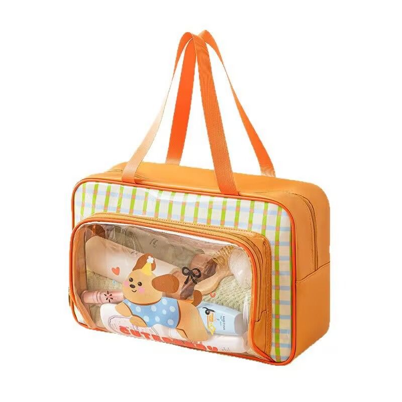 干湿分离洗漱包透明防水游泳包大容量卡通健身包化妆品泳衣收纳袋