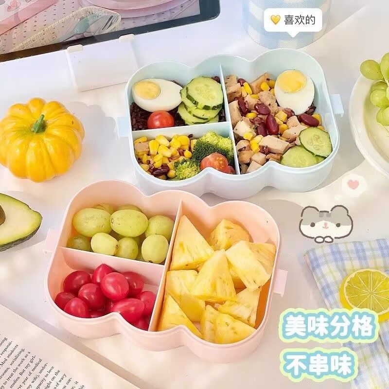 卡通云朵便当盒学生上班族微波炉分格饭盒食品级萌趣带餐具午餐盒