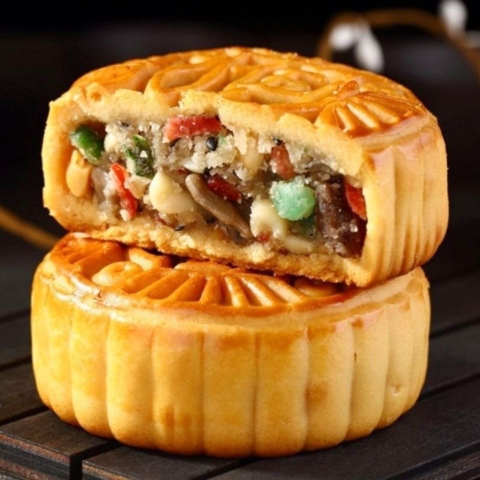 【新鲜制作】老五仁大月饼老式传统手工月饼多口味零食茶食糕点