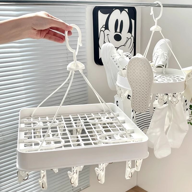 袜子阳台防风内衣内裤专用凉衣架子晾晒架多夹子家用多功能晒鞋架