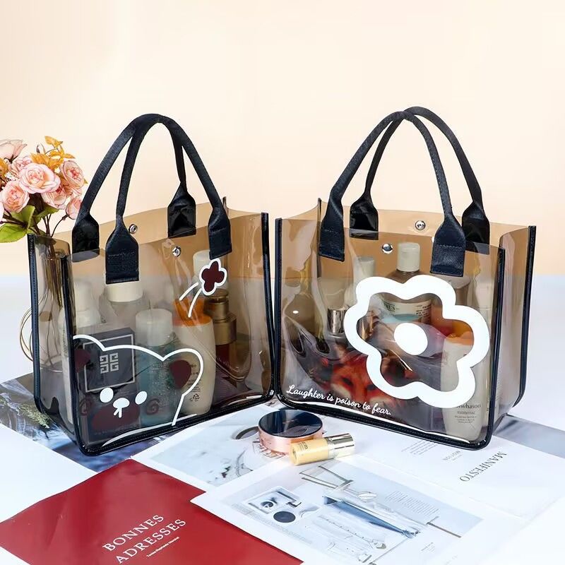 化妆包手提可爱大容量妈妈外出包单肩纱网透气化妆品收纳便携旅行