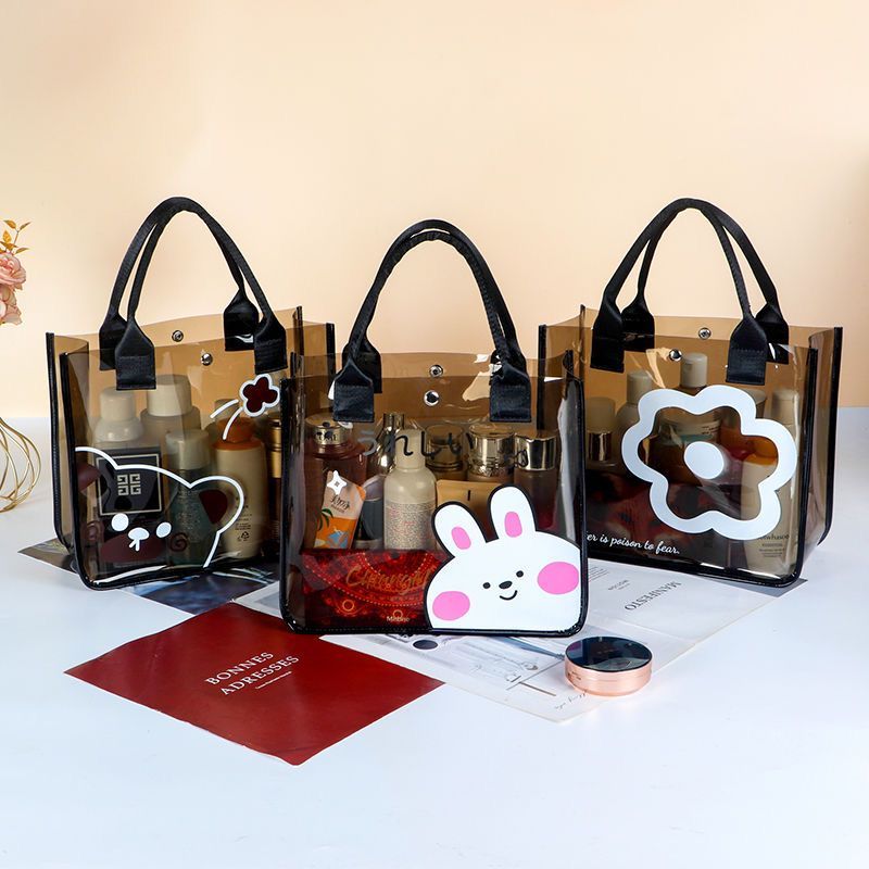 化妆包手提可爱大容量妈妈外出包单肩纱网透气化妆品收纳便携旅行