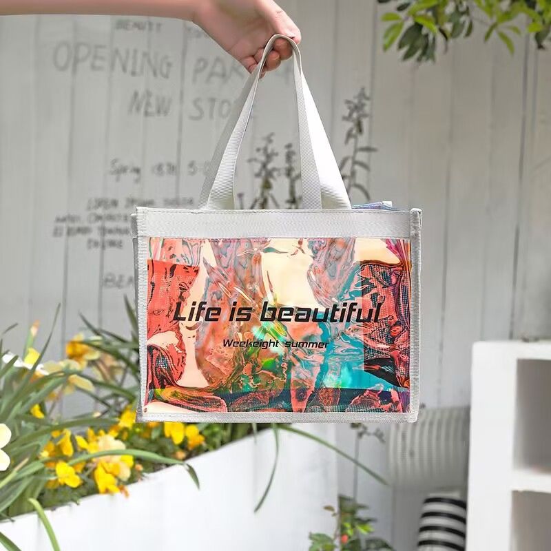 大容量炫彩手提游泳包干湿分离化妆洗漱收纳袋户外旅行沥水沙滩包