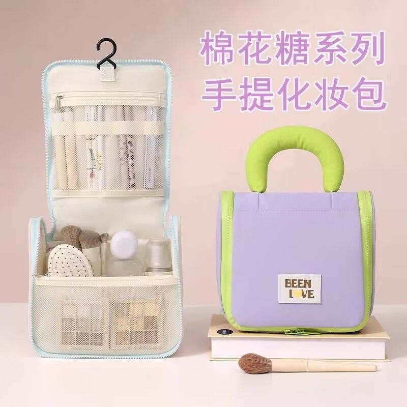 女生化妆包大容量悬挂收纳包旅行便携手提洗漱包护肤品彩妆工具包