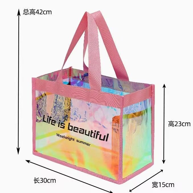 大容量炫彩手提游泳包干湿分离化妆洗漱收纳袋户外旅行沥水沙滩包