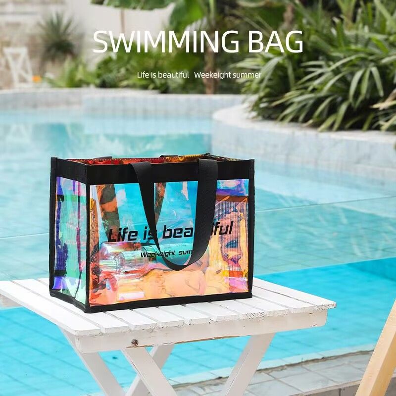 大容量炫彩手提游泳包干湿分离化妆洗漱收纳袋户外旅行沥水沙滩包