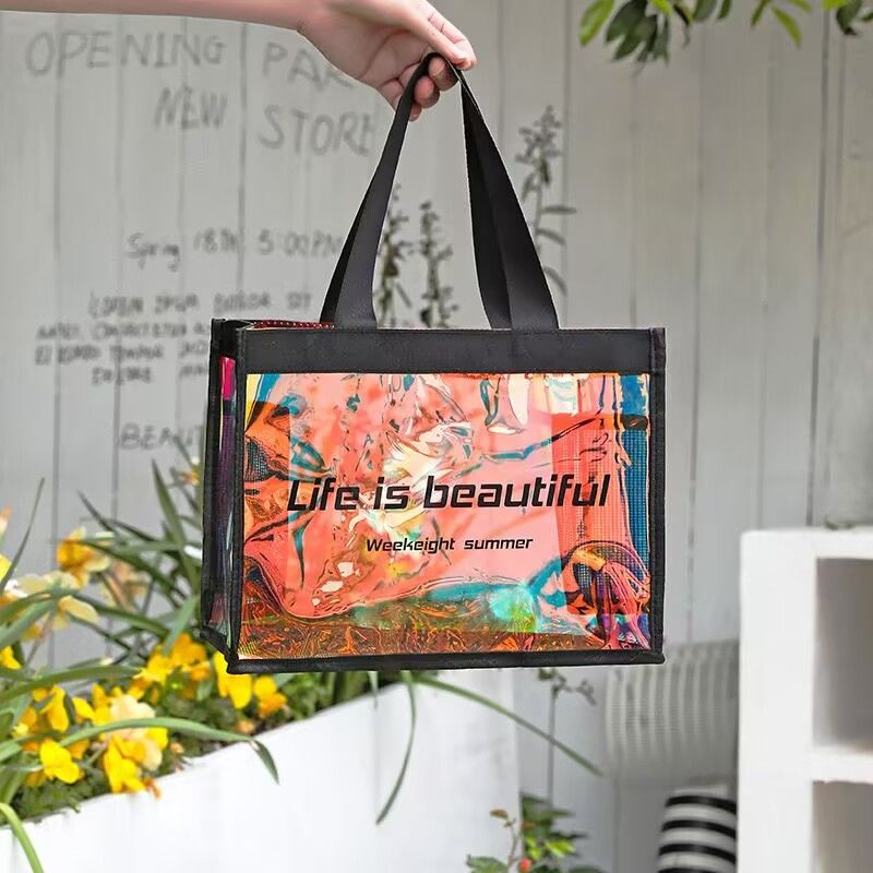 大容量炫彩手提游泳包干湿分离化妆洗漱收纳袋户外旅行沥水沙滩包