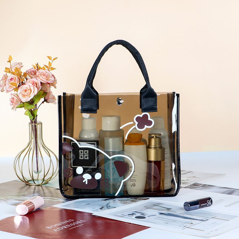 化妆包手提可爱大容量妈妈外出包单肩纱网透气化妆品收纳便携旅行