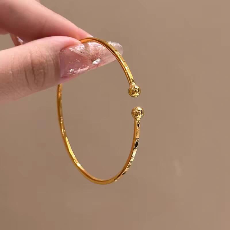 [Plain Pattern Bangle] New Niche Smooth Plain Bangle Bracelet For Women, Versatile, Light Luxury, Simple, Elegant, And_voghion.com