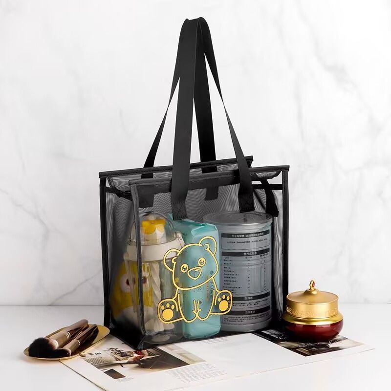 网纱手提大容量洗漱收纳化妆包高品质简约旅行外出便携式韩版ins