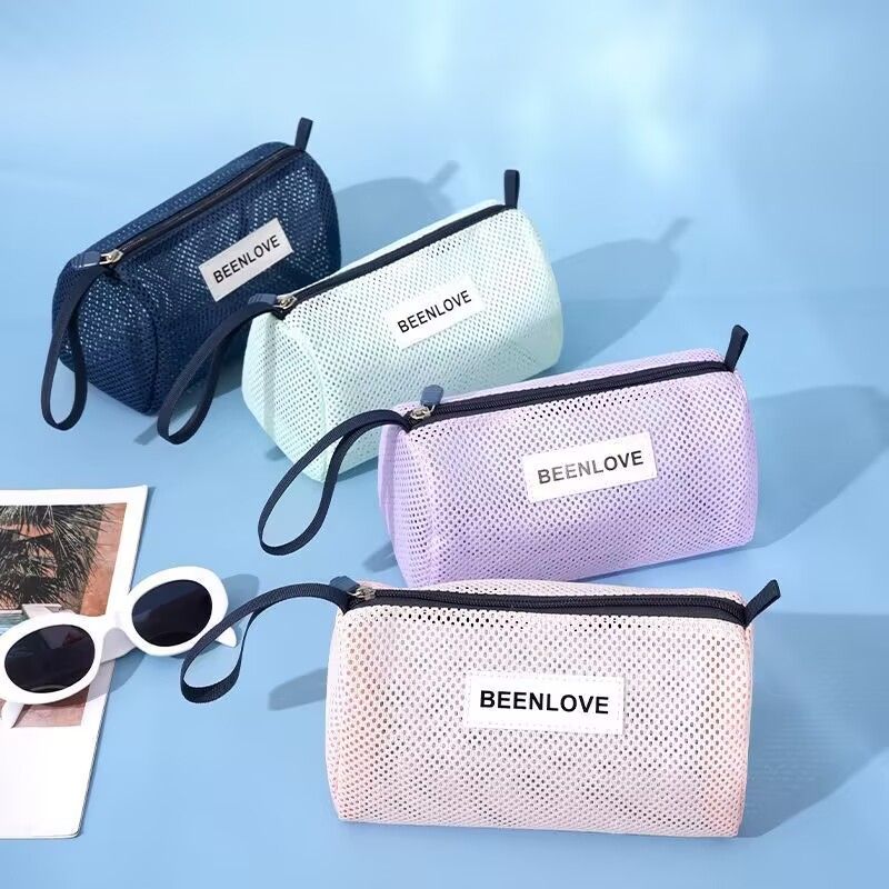 旅行游泳洗漱包小型简约便携手拿网纱包沙滩度假洗护用品收纳包包