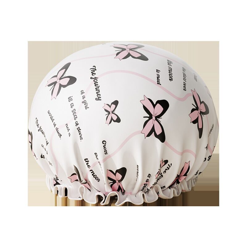 新款高颜值双层浴帽女洗澡防水儿童成人专用加厚新款防油烟沐浴帽