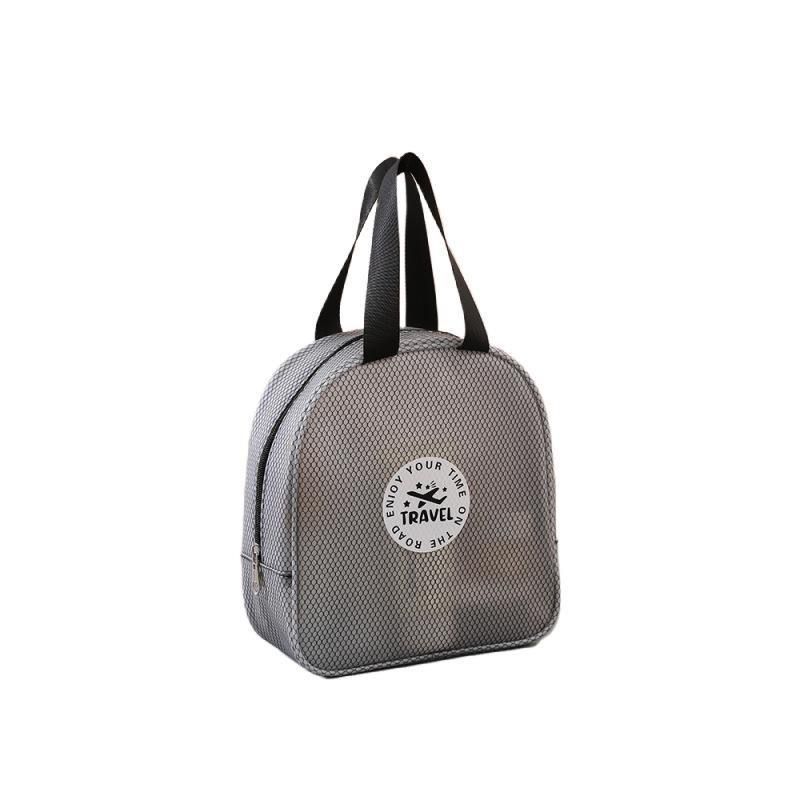 便携旅行化妆包夹网布洗漱包半透明防水收纳袋EVA手提干湿分离包