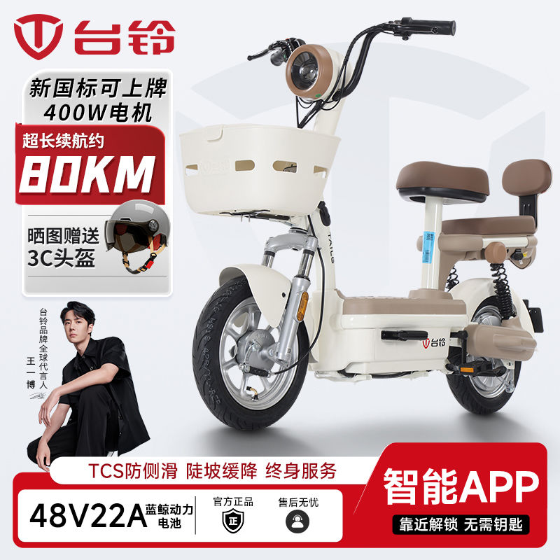 台铃电动车48V22A新国标电动自行车长续航小型代步成人两轮电瓶车