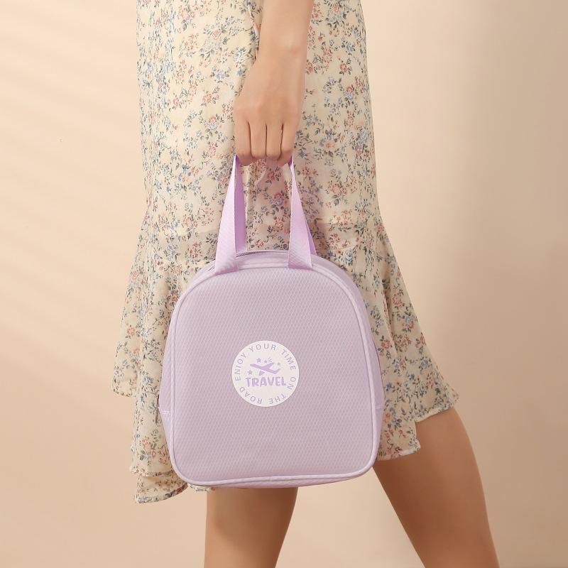 便携旅行化妆包夹网布洗漱包半透明防水收纳袋EVA手提干湿分离包