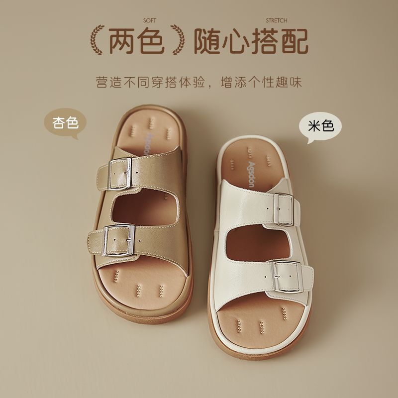 奥古狮登厚底拖鞋女外穿2026新款夏季配裙子百搭透气轻便沙滩凉拖 图片 6