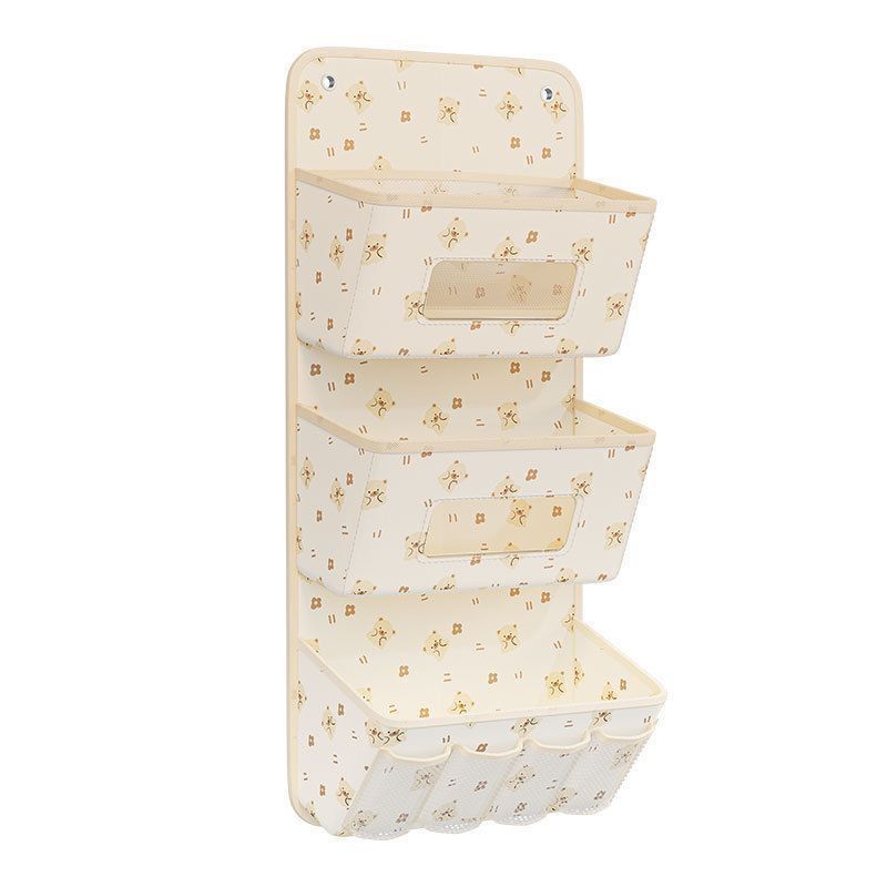 原创设计小熊挂袋学生挂壁收纳袋多功能大容量整理盒衣柜收纳神器