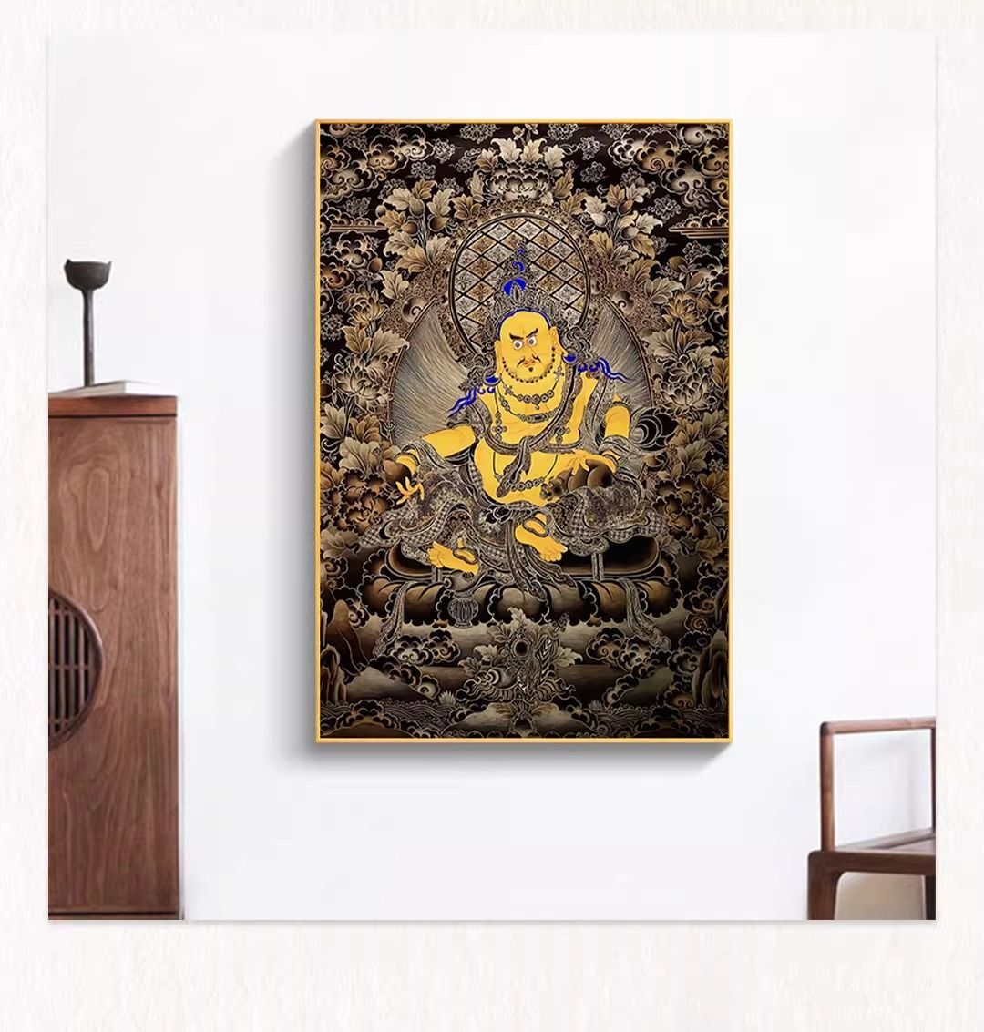 招财财神释迦牟尼客厅佛像唐卡观音菩萨装饰画发财玄关壁画挂画 detail 7