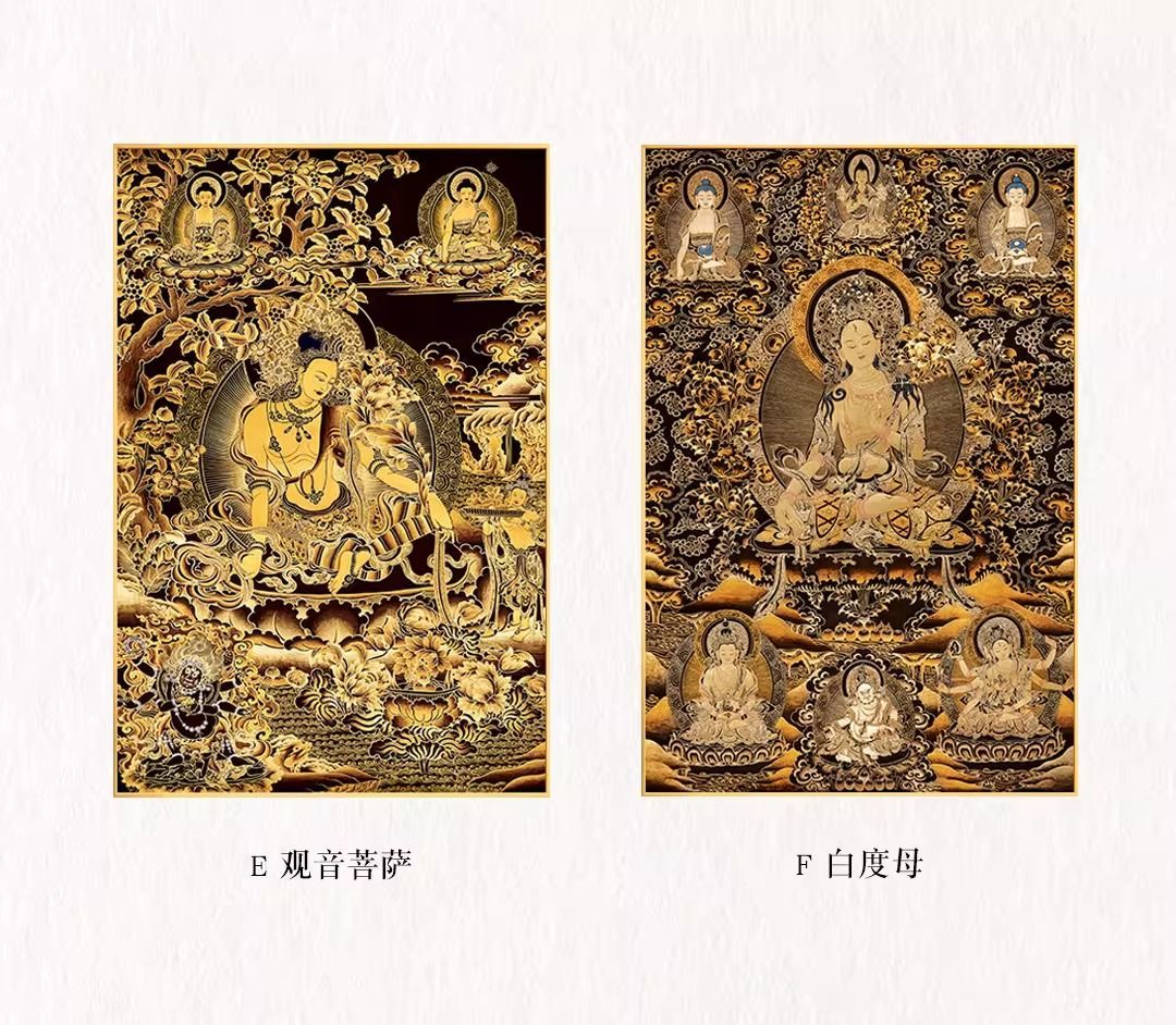 招财财神释迦牟尼客厅佛像唐卡观音菩萨装饰画发财玄关壁画挂画 detail 15