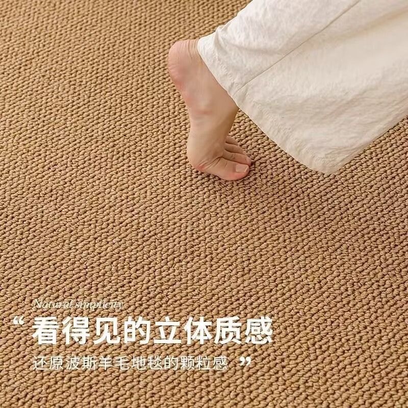仿剑麻地毯客厅2025新款法式轻奢地垫卧室床边毯简约中古风可机洗