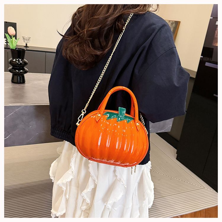 Unique Pumpkin Shaped Chain Shoulder Bag For Women Summer Style_voghion.com