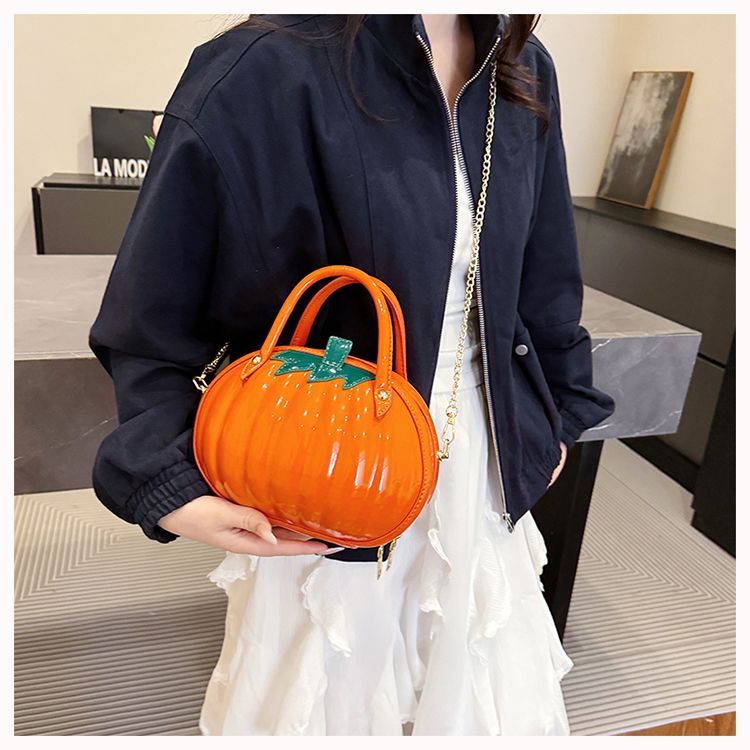 Unique Pumpkin Shaped Chain Shoulder Bag For Women Summer Style_voghion.com