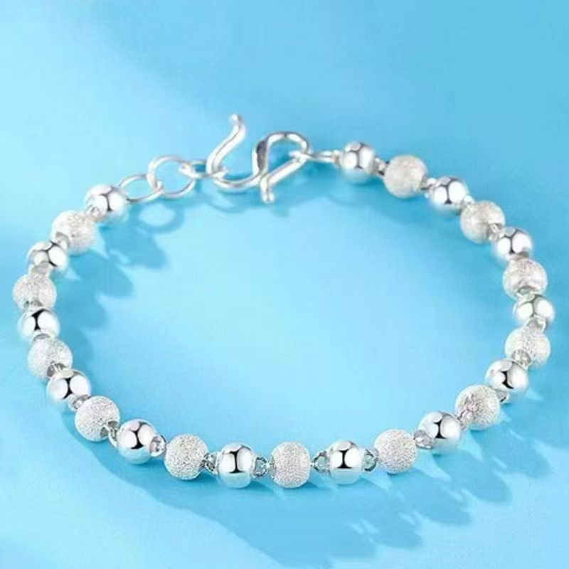 Exquisite New Smooth Silver Simple And Versatile, Fashionable Matte Bracelet, A Gift For Friends_voghion.com