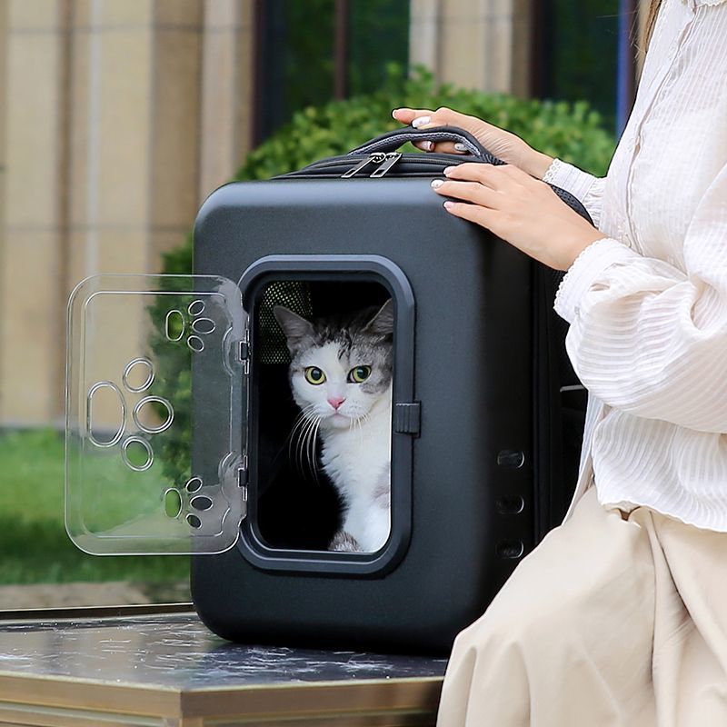 2025新款猫包硬壳双肩包狗包立体式外出包宠物包太空舱猫咪出行包
