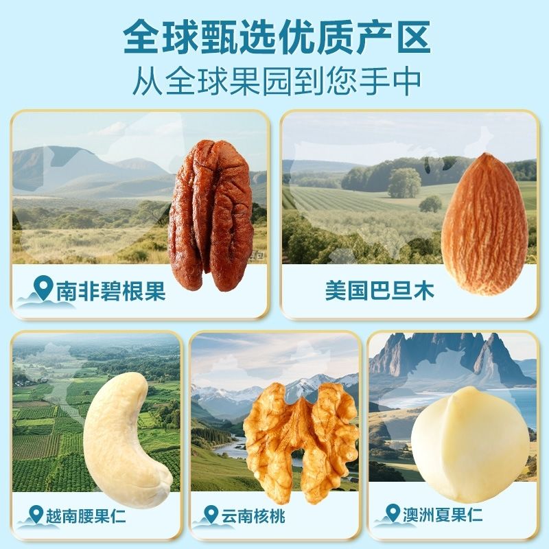 良品铺子大罐装纯坚果1kg每日坚果混合腰果夏威夷果组合休闲零食 图 6