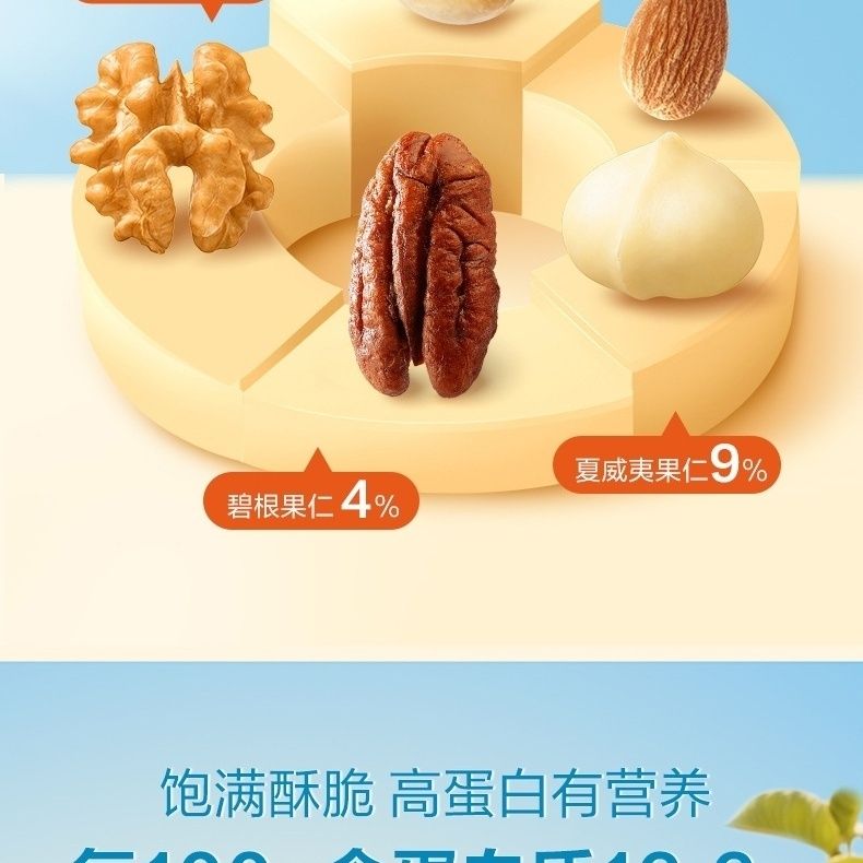 良品铺子大罐装纯坚果1kg每日坚果混合腰果夏威夷果组合休闲零食 图 5
