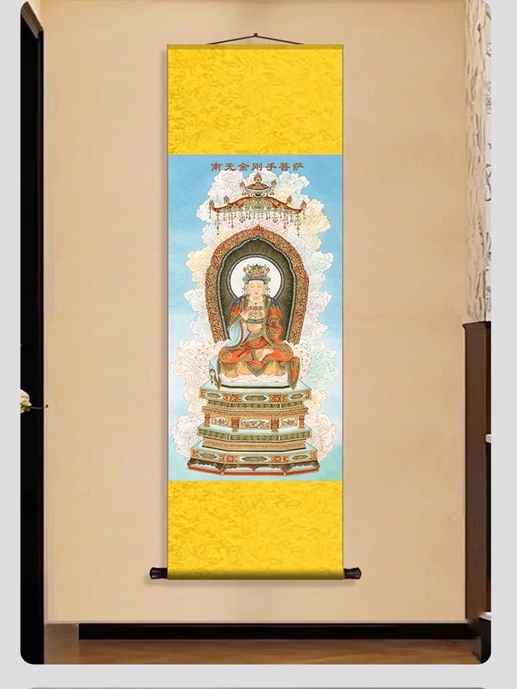 全神挂画三清四御王母玉帝画像卷轴画供奉雷祖神仙装饰画丝绸画 detail 10