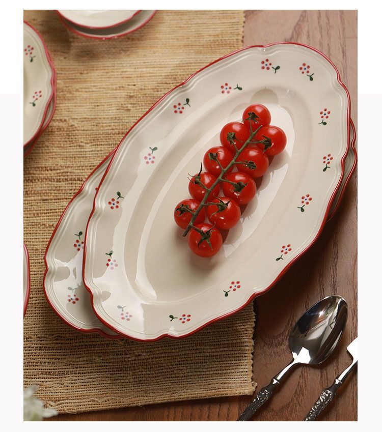 Underglaze Color High-Value Rice Soup Ceramic New Home High-End Bowl And Plate Set Household Tableware_voghion.com