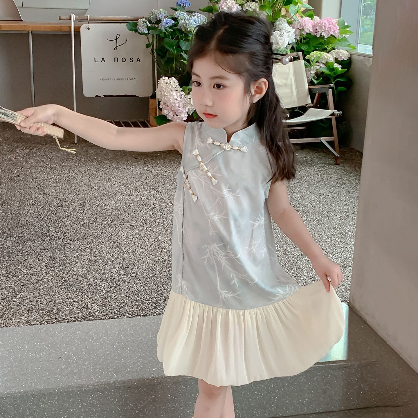 女童旗袍新中式改良连衣裙儿童裙子夏装2026新款旗袍裙女孩碎花裙