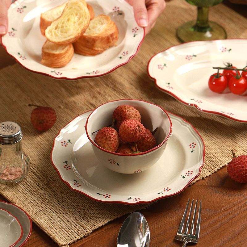 Underglaze Color High-Value Rice Soup Ceramic New Home High-End Bowl And Plate Set Household Tableware_voghion.com