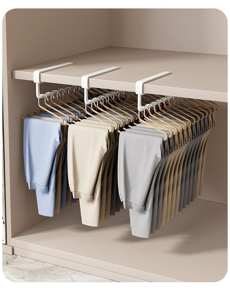 Appendiabiti estraibile senza foratura montato in alto, appendiabiti incorporato, porta pantaloni_voghion.com