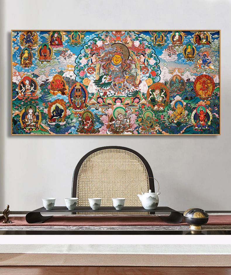 财宝天王唐卡佛像装饰画商铺店铺挂画五色财神招财进宝黄财神壁画 detail 5