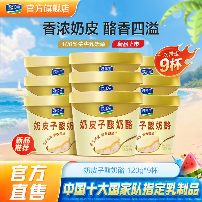 【新品上市】君乐宝奶皮子酸奶酪120g*9杯100%生牛乳奶源【5天内发货】