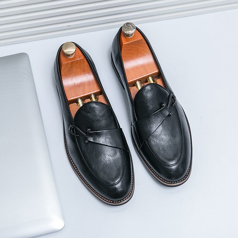 Retro Loafers For Men, Comfortable Leather Slip-on Driving Shoes_voghion.com