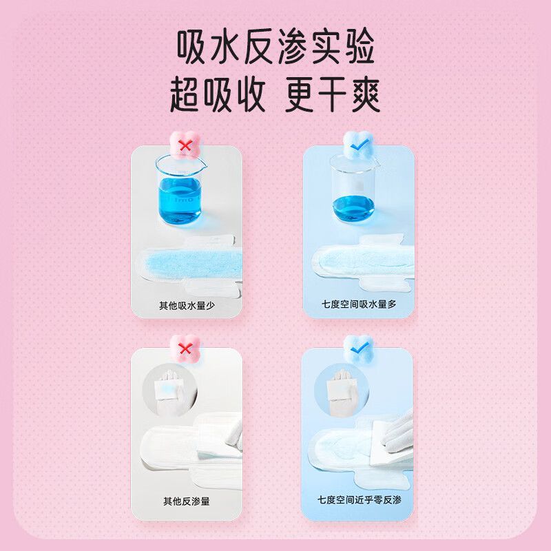 七度空间卫生巾优雅系列275日用棉柔透气学生新春囤货姨妈巾正品
