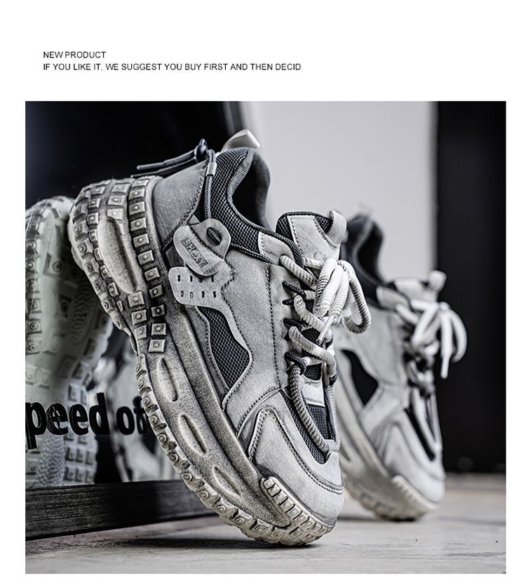 Winter Dad Sneakers For Men, Non-Slip Casual Sports Wasteland Style Loafers, Thick-Soled Tire Shoes, Men's Trendy Shoes_desvips.com