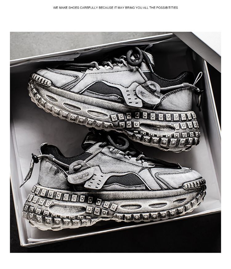 Winter Dad Sneakers For Men, Non-Slip Casual Sports Wasteland Style Loafers, Thick-Soled Tire Shoes, Men's Trendy Shoes_desvips.com
