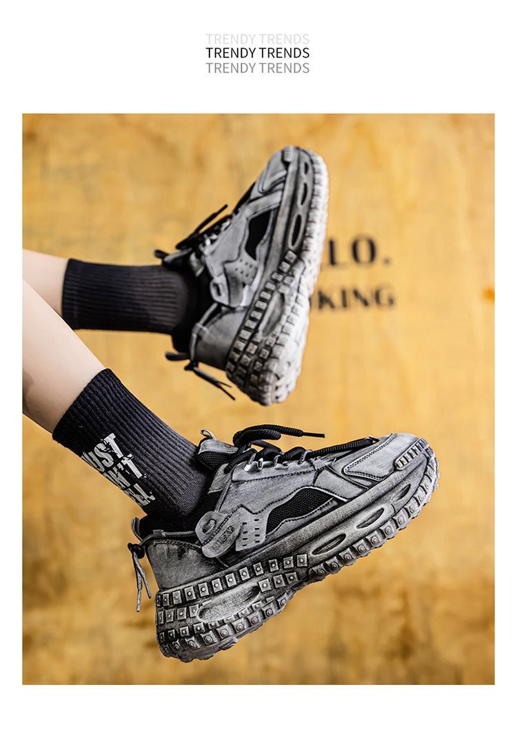 Winter Dad Sneakers For Men, Non-Slip Casual Sports Wasteland Style Loafers, Thick-Soled Tire Shoes, Men's Trendy Shoes_desvips.com