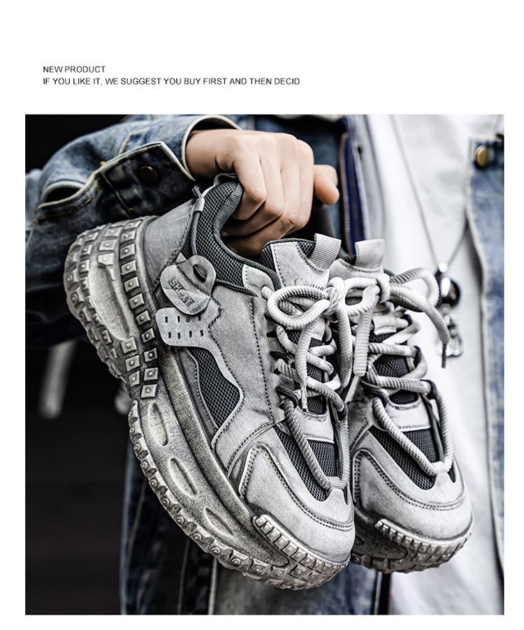 Winter Dad Sneakers For Men, Non-Slip Casual Sports Wasteland Style Loafers, Thick-Soled Tire Shoes, Men's Trendy Shoes_desvips.com
